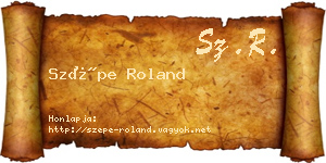 Szépe Roland névjegykártya
