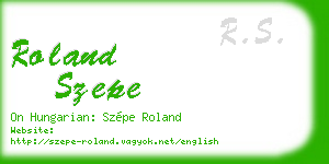 roland szepe business card