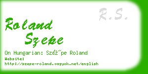 roland szepe business card